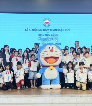 Quỹ Doraemon kỷ niệm 30 năm, trao 490 suất học bổng năm 2026